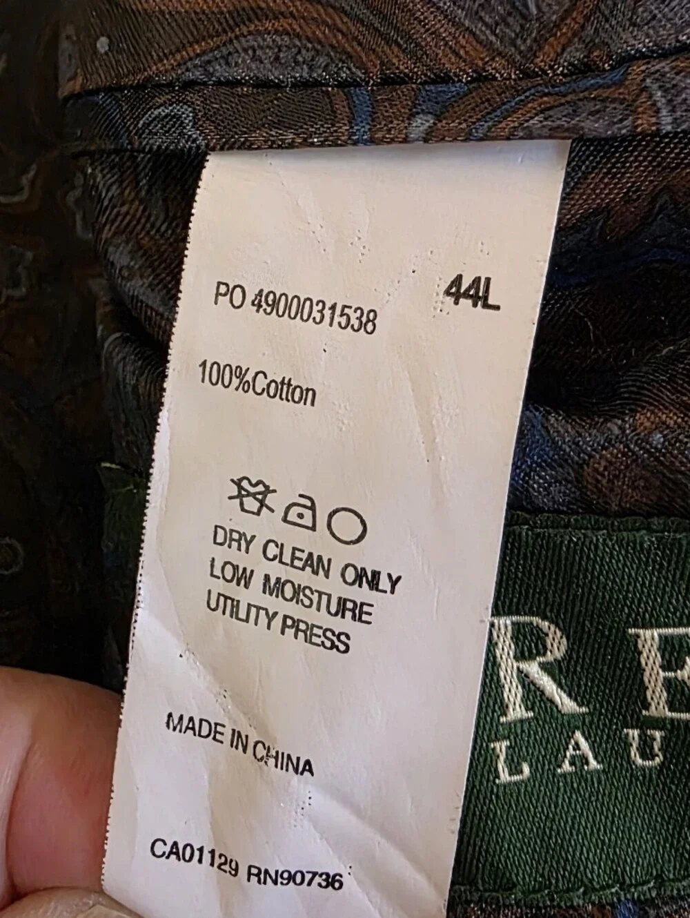 Ralph Lauren Men's Brown Corduroy Blazer - Classic Two-Button Sport Coat 44L